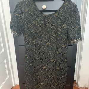 Black with gold accents cocktail dress